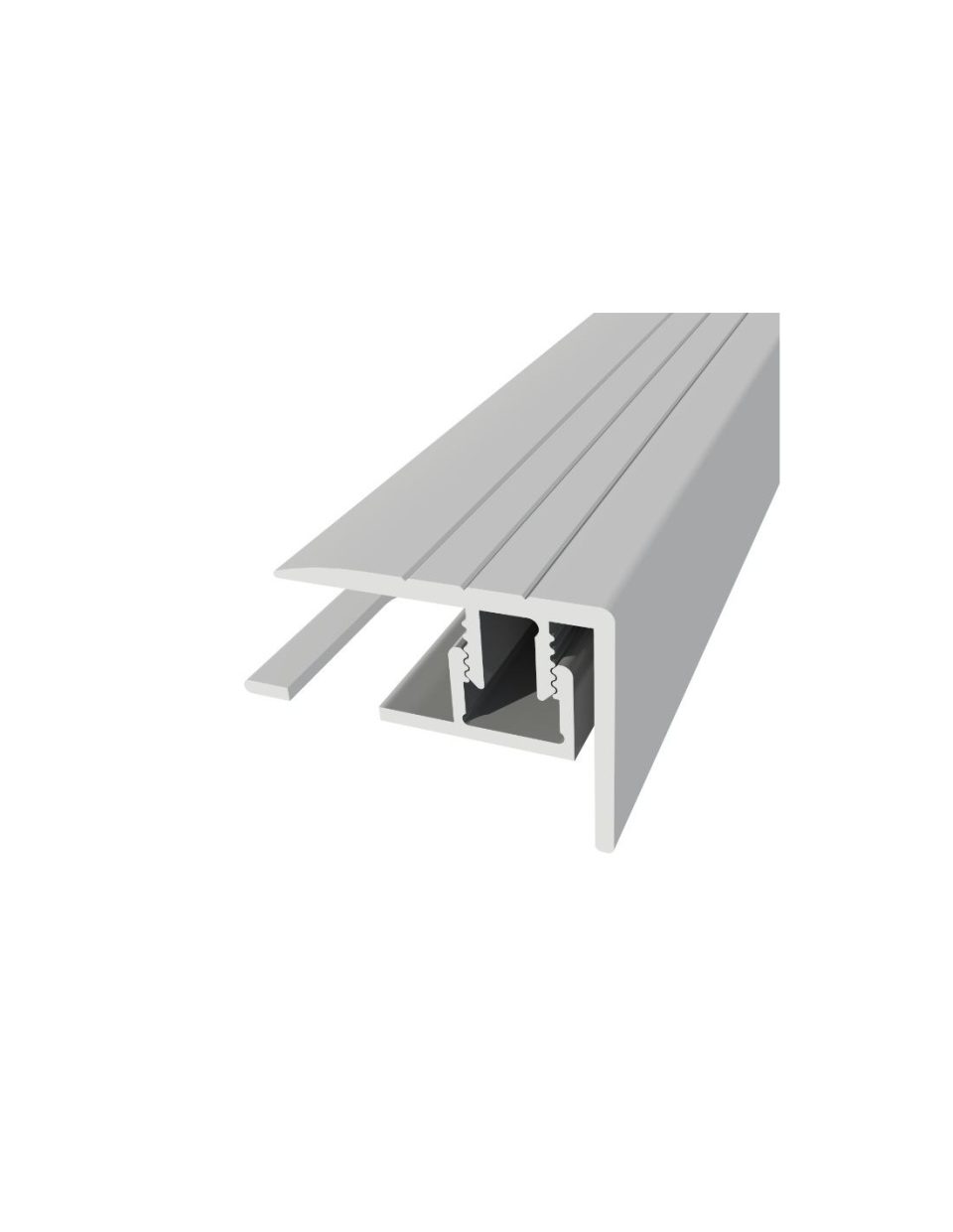 PERFIL R 55 - ​Escadaria de alumínio de 25x20 mm com base de 5-9 mm Sistema Multifix DIM: 2700 x 25 x 20 mm